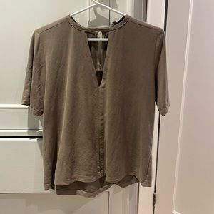 Keyhole suade shirt